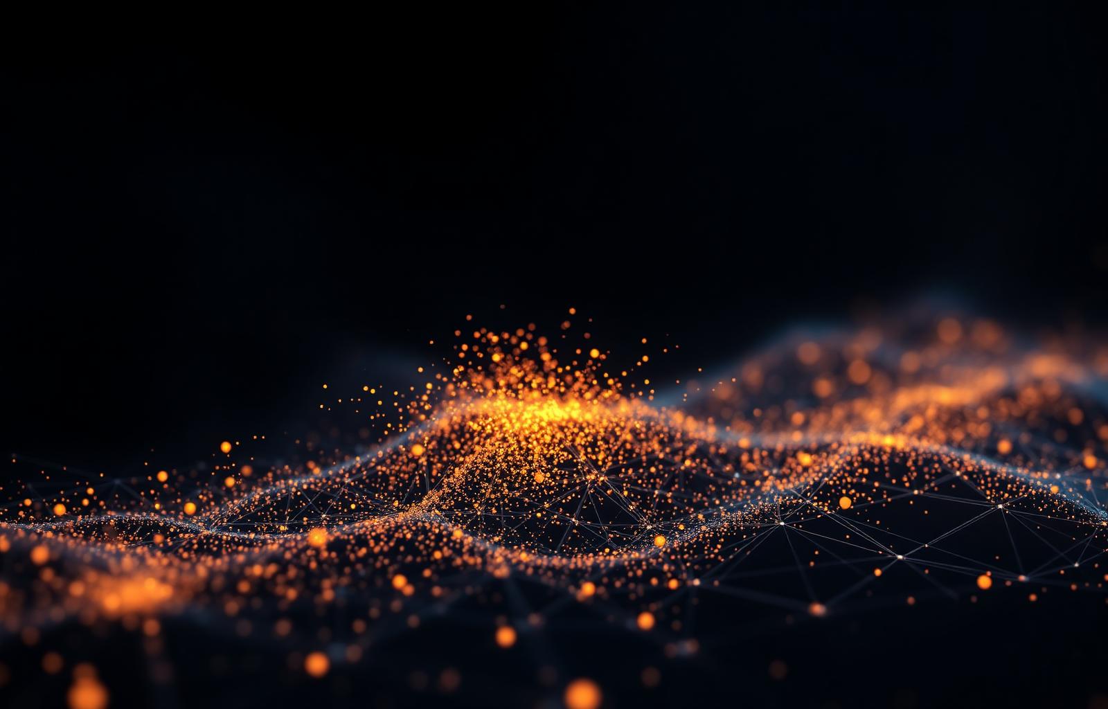 Glowing vector embedding cluster visualization for Atlas Semantic