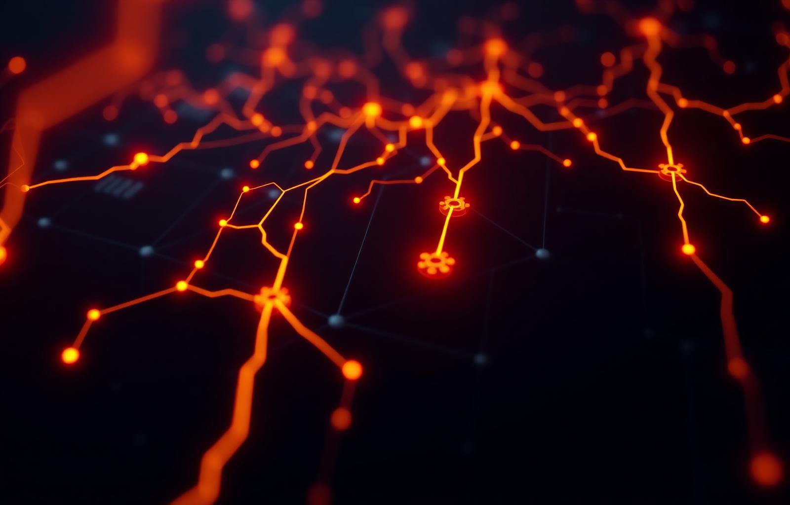 Glowing autonomous coding agent fleet visualization for Vector-01